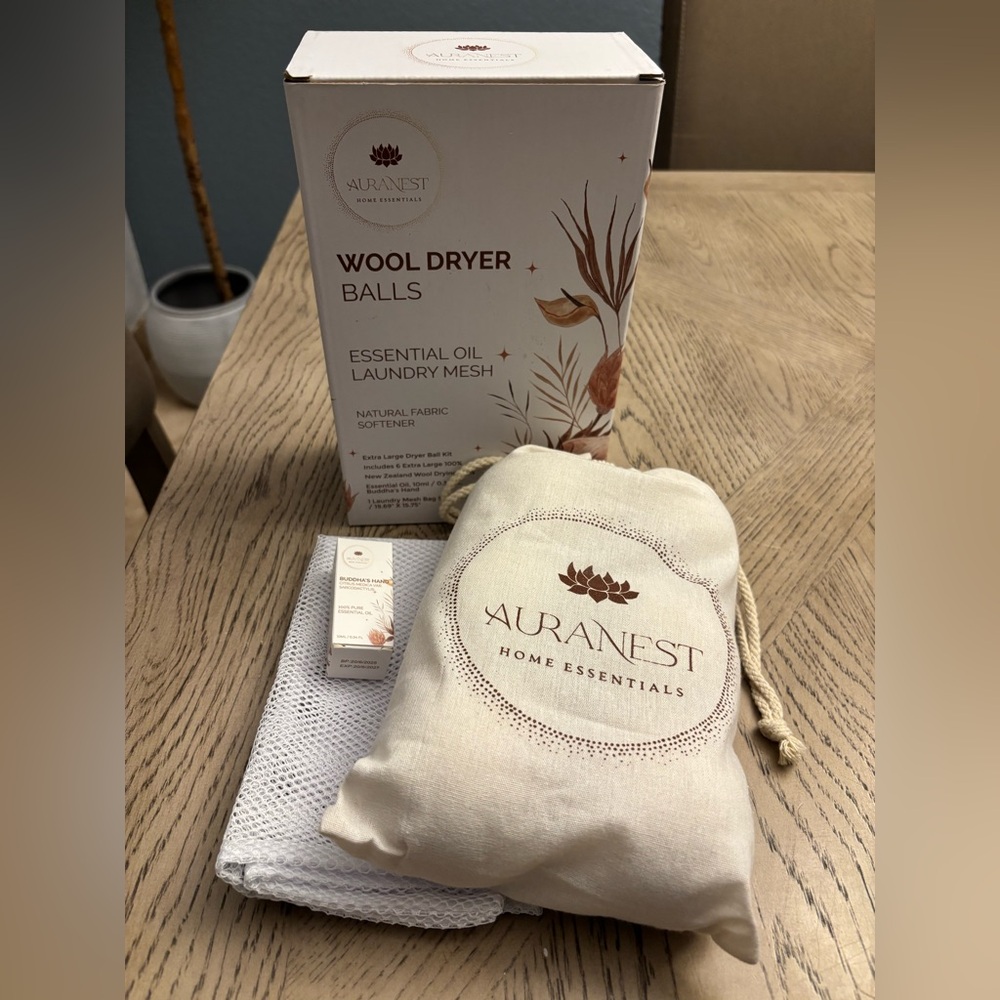AuraNest Premium Quality Wool Dryer Balls Kit – 100% Organic XL Dryer Balls-NIB